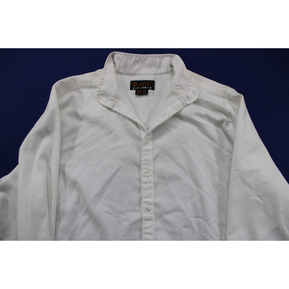 Ariat Pro Series Long Sleeve Shirt USA‎ Size 42 White Cotton Button Up